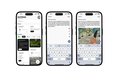 Notend - note application mobile apps note text ui ux design