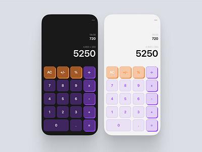 Calculator App android app application calculator calculatrice dark darkmode graphic design ios light lightmode mode ui ui design uidesign