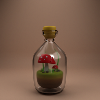 Mushroom In A Bottle - 3D model 3d blender3d design