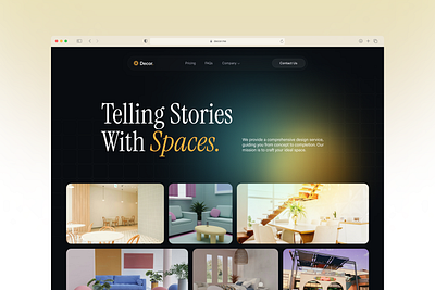 Interior decor website design illustration landing page product design ui ux design