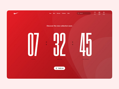 Nike Waiting Page design heure horloge hours nike notif site ui web webdesign