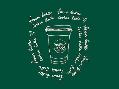 whole foods brown butter cookie latte illustration brand design brand identity brand mark branding branding inspo coffee art coffee illustration graphic design iced coffee iced latte iced latte icon iced latte illustration icons illustration illustration design latte art logo whole foods whole foods market