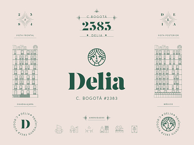 ✨ Delia brand elementos branding building graphic design icon logo real estate