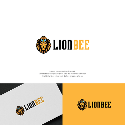 Lion Bee Logo animation brand logo branding design graphic design illustration lion logo lovely cat logo motion graphics