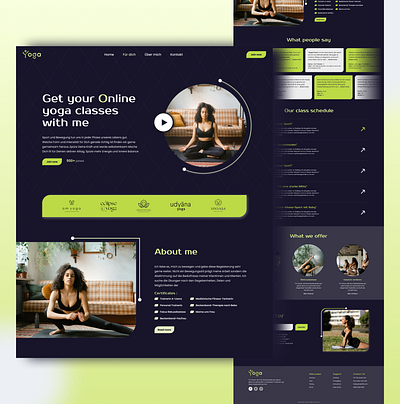 Online yoga training website home page design design shopify ui uxui website design