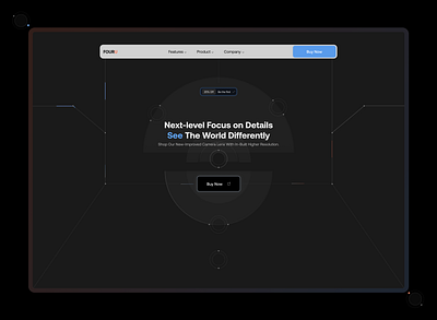 'FourU - A Camera Lens Hero - Section' design ui web design
