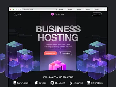 Web Hosting Agency agency business company digital elementor framer hosting landing marketing page platform saas server software ui webflow website wordpress
