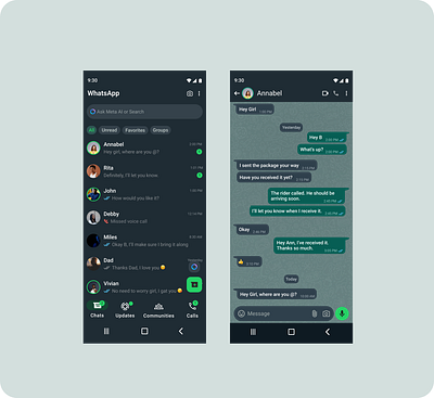 WhatsApp Chat UI design ui ux