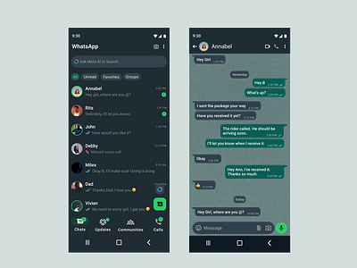 WhatsApp Chat UI design ui ux