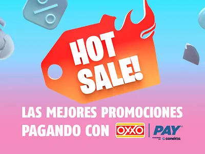 Hot Sale con OXXO Pay 3d graphic design