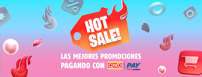 Hot Sale con OXXO Pay 3d graphic design