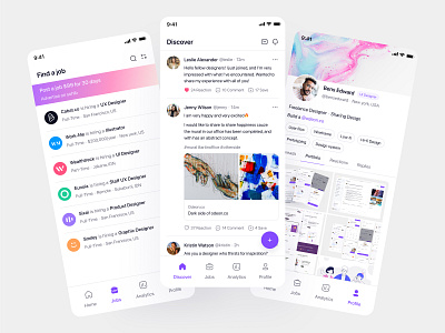 Social Media Mobile App android clean collaborations design image ios mobile app new friend purple relations showcase social media ui ui design uiux user experience user interface ux ux design