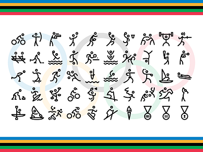 Olympic Sport Icons icon icon set illustration line olympic olympic 2024 olympics outline sport