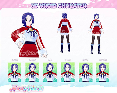 Beyond the Ordinary Unveiling the Short Blue Hair Christmas 3D 3d 3dcharacter 3dvroid vroid