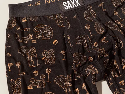 SAXX "Protect The Nuts" Underwear illustration product squirrel underwear