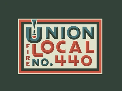 Union Local no. 440 bevel brand and identity branding design fire hose firefighter logo logo design