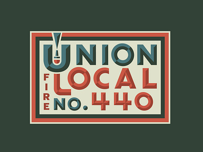 Union Local no. 440 bevel brand and identity branding design fire hose firefighter logo logo design