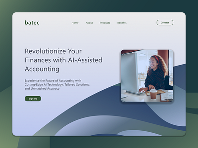 Batec AI-Assisted Accounting - Homepage Hero Section design graphic design web design