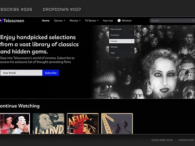 SUBSCRIBE #026 DROPDOWN #027 branding dailyui logo ui