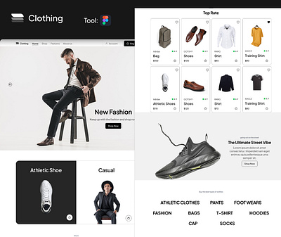 Clothing website ui ux web design