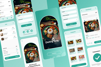 Dieting Tong - Food Delivery Mobile App application apps branding delivery design food apps food delivery layout order page satisfaction screen ui user ux