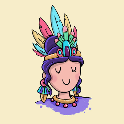 Joloxochitl aztec digital art goddess illustration midnightdoodles