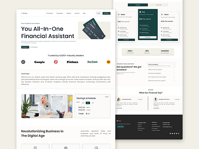 Fintech Landing page Design animation figma fintech landing page design landing page design saas sass landing ui uiux