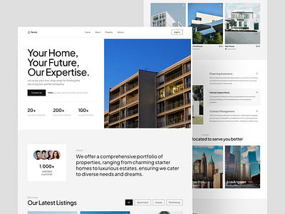 Homie - Real Estate Landing Page apartment apartment management landing page property property agency property landing page property management property website real estate real estate agency real estate landing page real estate management real estate website rent residence ui design website