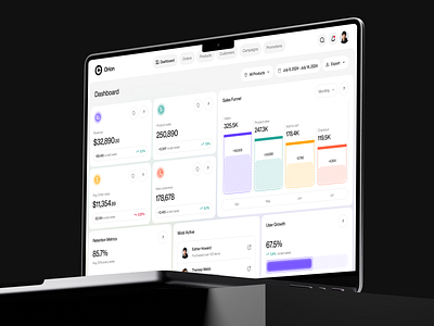 Orion - SaaS Dashboard analytics analytics dashboard business clean design finance key metrics metrics product design saas saas dashboard sales software tracking ui ux web app