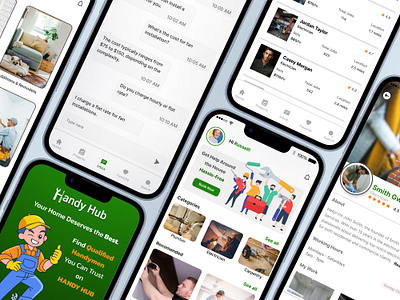 Handy Hub App Connecting Homes and Handymen mobile app ui ux