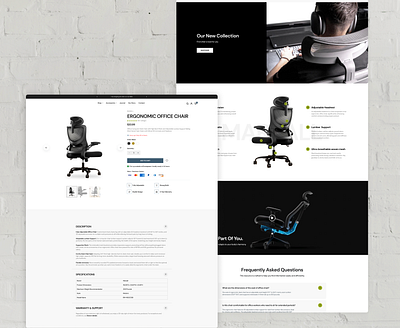 Ergonomic Chair Product Page graphic design ui