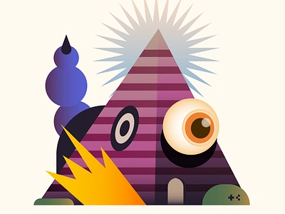 Pyramid architecture blockchain branding dash design digital editorial eth ethereum eye icon illustration indonesia logo nft opensea purple pyramid sun vector