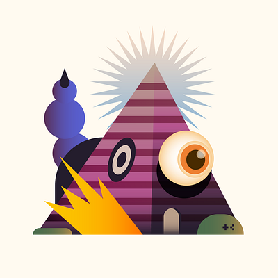 Pyramid architecture blockchain branding dash design digital editorial eth ethereum eye icon illustration indonesia logo nft opensea purple pyramid sun vector