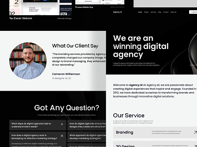 Digital Agency Website agancy black branding bussines website clean company website creative design digital marketing graphic header interface landing logo popular ui ux web design website