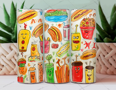 Fast Food Skinny Tumbler Wrap burger tumbler cheese tumbler design color image custom tumbler design illustration photography pizza tumbler skinny tumbler sublimation tumbler design art tumbler designs tumbler sublimation tumbler warp vector art waterslide tumbler