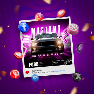 SOCIAL MEDIA POST DESIGN-MUSTANG FORD branding car design design designer graphic design graphics graphics designing illustration mockup design mustang car design photoshop poster poster design soci social media social media post social media post design ui