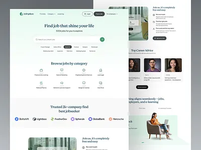 Job Finder Landing Page/Job Seeker Website bdjobs job job finder job landing page job platform job portal job site job website landing page redesign website ui design