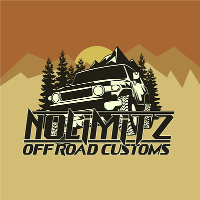 No Limitz Off Road Customs Logo branding design graphic design illustration logo outdoors vector