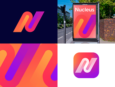 N Logotype abstract logo branding design gradient logo graphic design logo startup logo