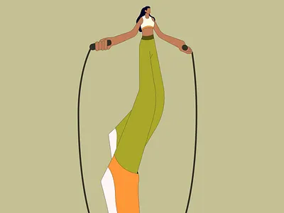 Rhythm of release design exercise flat graphic design health illustration illustrator lady olympics skipping sport vector