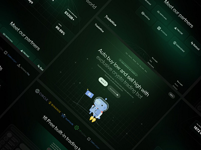 Trading Platform Web Design blockchain bot crypto crypto landing page crypto trading cryptocu design fintech landing page saas solana token trading web3 webdesign webiste design website