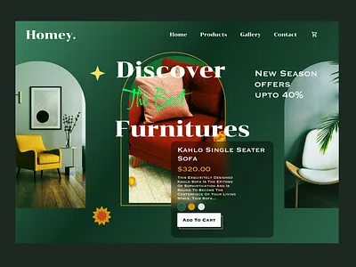Homey Furniture Website daily ui design figma furniture website homey furniture shopping ui website