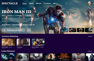 TV App UI Design - Daily UI #025 daily ui tv app ui design