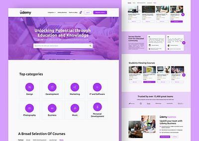 Re-design Udemy UI app branding dailyui design illustration ui ui design ux ux design website design
