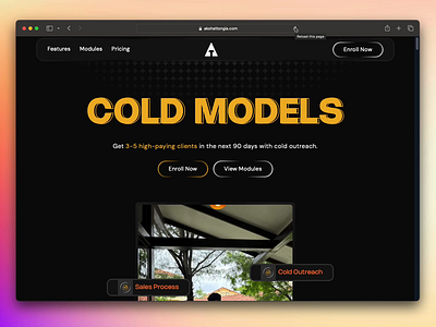 Cold Models Website Design and Development branding coursewebsite design herosection landing page uidesign web design web development webflow website