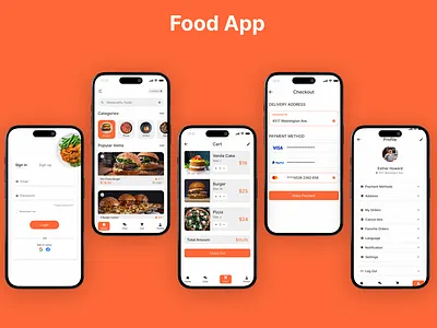 Food App UI app branding dailyui design illustration ui ui design ux ux design website design