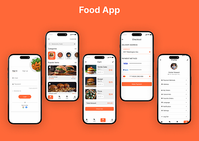 Food App UI app branding dailyui design illustration ui ui design ux ux design website design