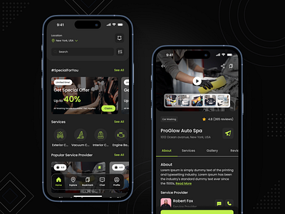 Car Wash App | Car Wash Service App | Car Wash Finder | App UIUX accessibility animation app app design branding car wash app clean darkmode design dribbble figma logo minimal mobile app mobile application motion graphics typography ui ui design ux