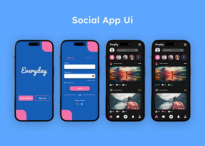 Social App app branding dailyui design illustration ui ui design ux ux design website design