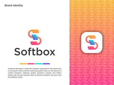 Software Developer logo design brand identity branding code coding computer programming design develop developer hacker letter mark logo logo design modern logo s letter logo softbox software software comapny software developer software developer logo web developer